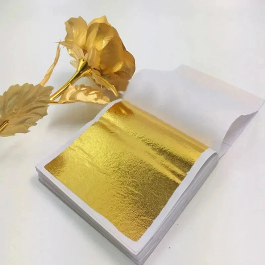 100Pcs Imitation Gold Sliver Copper Foil Paper for DIY Craft
