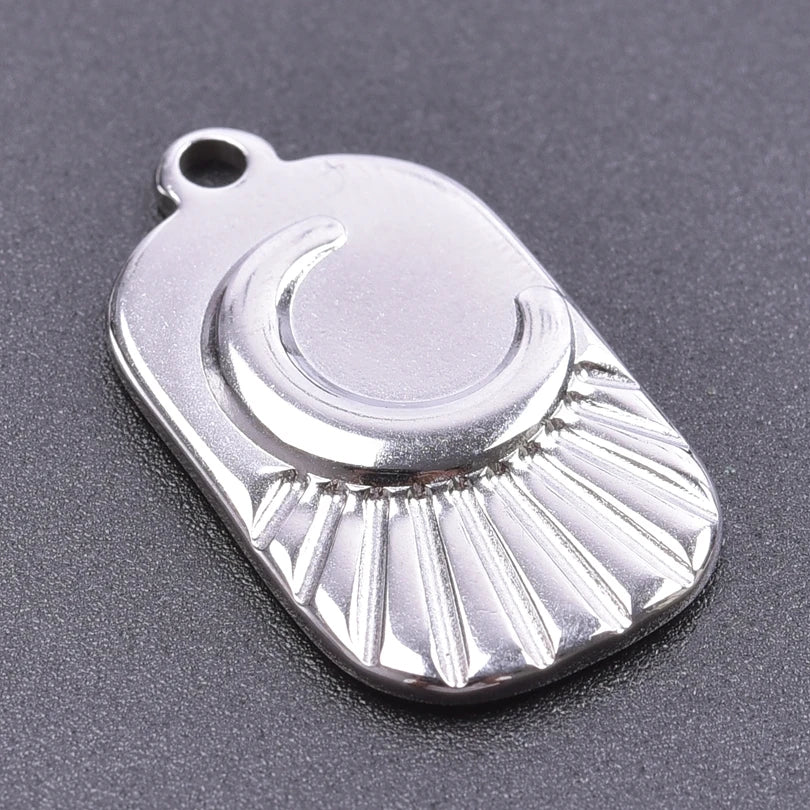 5pcs/Lot No Fade Moon Charms For Jewelry Making Supplies Stainless Steel Pendants Diy Headwear Earring Breloque Acier Inoxydable