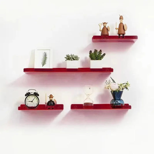 Colorful Acrylic Floating Shelf, Wall Mounted Storage Shelf, 8 Colors