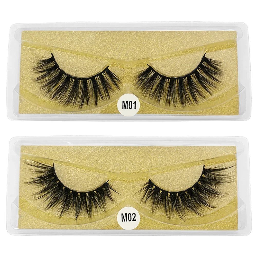 30 Pairs 3D Mink Eyelashes Natural Volume False Lashes Thick and Lightweight Makeup Wholesale