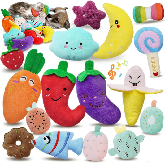 1PC Puppy Dog Plush Squeaky Toys for Small Medium Dogs Bone Aggressive Chewers for Pet Cat Products Puppy Accessories