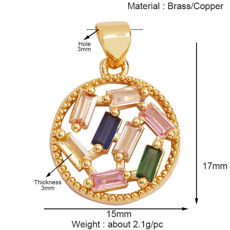 Cowboy Hat Boots Charm Pendant Zirconia 18K Gold Necklace