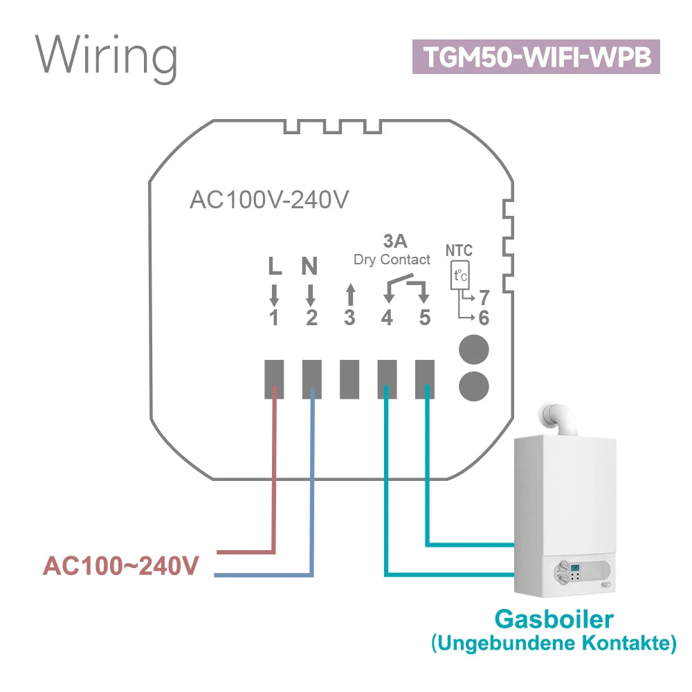 Beok Tuya Wifi Room Thermostat Underfloor Heating System Thermoregulator for Gas Boiler Electric Heating with Alexa Google Home