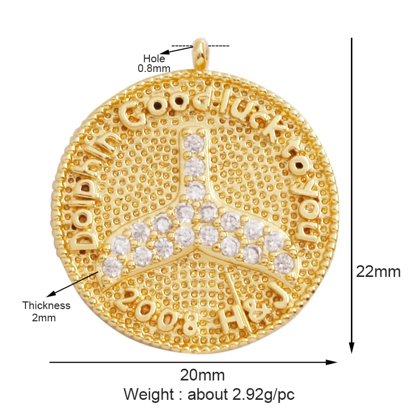 Fish Monta Ray Sea Conch Shell Coral Charm Pendant Gold Plated Zircon Jewelry