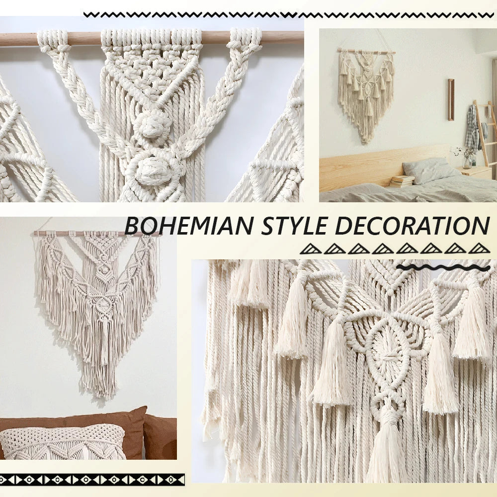 Macrame Wall Hanging Tapestry Cotton Bohemian Wall Decor