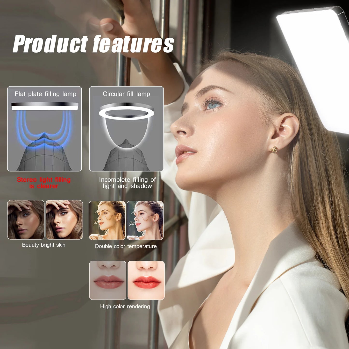 LED Video Lights Conference Photography Lighting Selfie Light Lamp With Tripod For TikTok Zoom Live Streaming