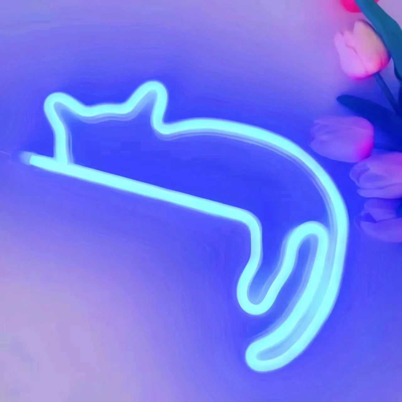 Cat Neon Sign for Wall Decor LED Light Up USB Pet Gift