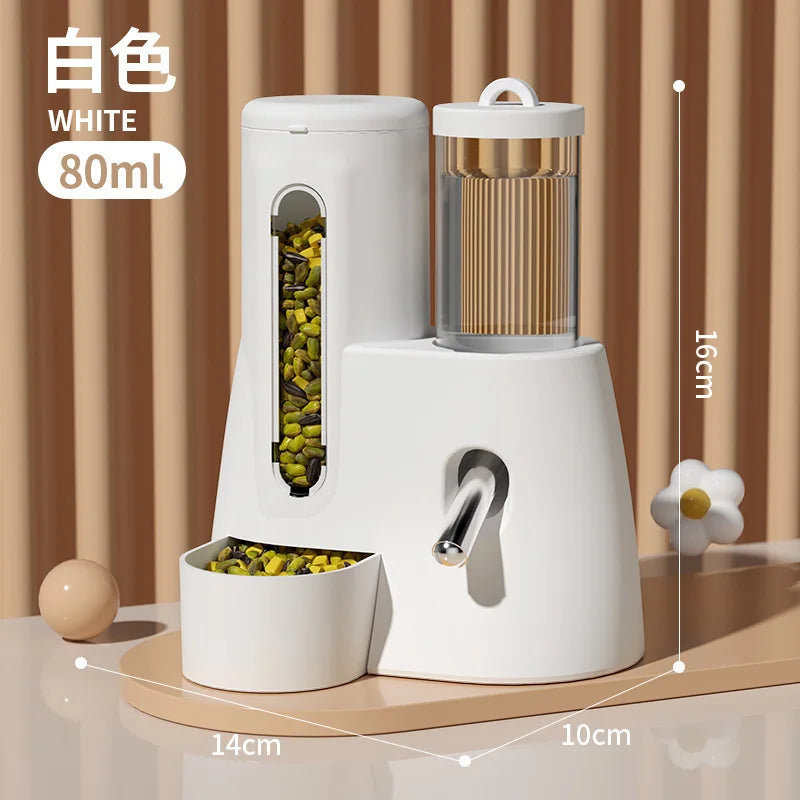 2In1 Hamster Feeder And Waterer Large Capacity Leakproof Feeder Food Water Dispenser Leak Proof Food Feeding Supplies