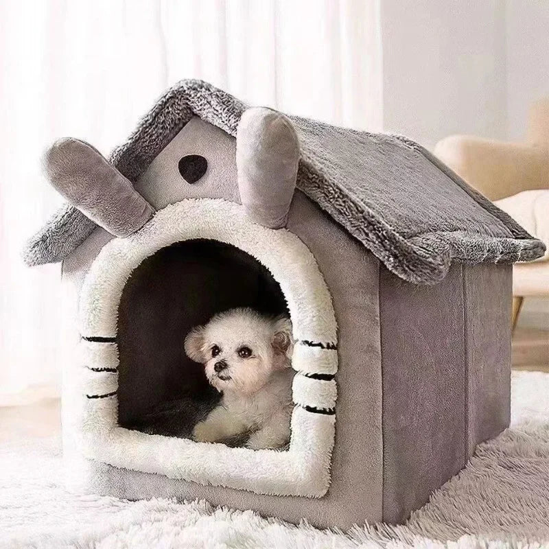 Foldable Pet House Removable Washable Cat House Puppy Cave Sofa Four Seasons General Can Pet Supplies for Small Medium Large Pet