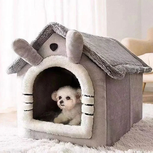 Foldable Pet House Removable Washable Cat House Puppy Cave Sofa Four Seasons General Can Pet Supplies for Small Medium Large Pet
