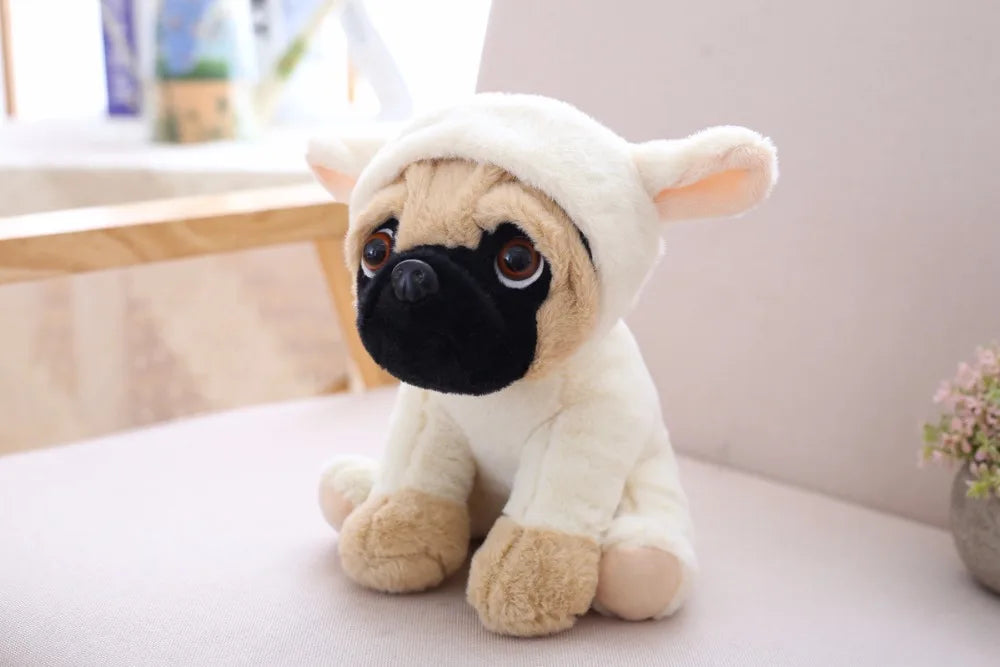 Lifelike Plush Sharpei Pug Simulation Dog Toy for Kids Adorable Cuddly Puppy Gift for Birthdays and Christmas