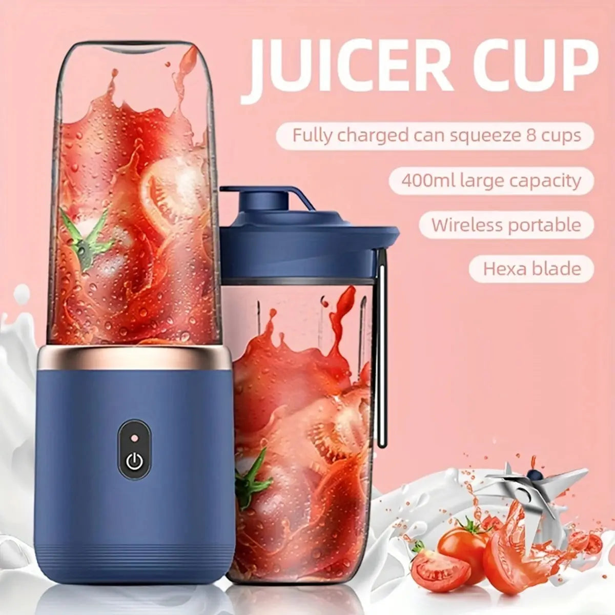 Portable Juicer Blender 400ml USB Charging Smoothie Maker