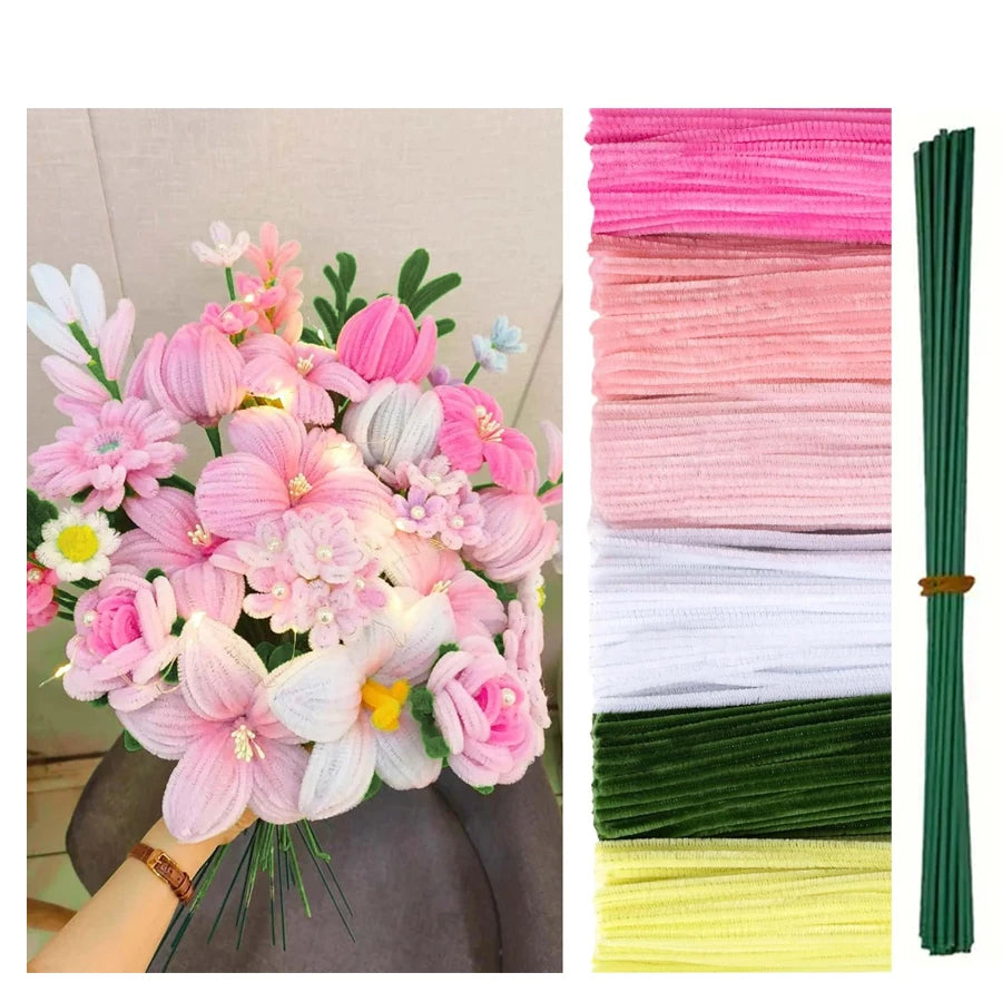 500 or 600 Pieces 12 Inch Pipe Cleaners Chenille Stems Bulk Craft Supplies for DIY Art Projects and Creative Gifts