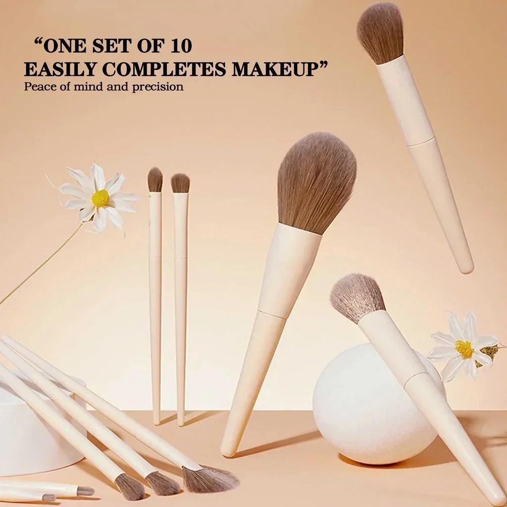 10 Creamy Makeup Brush Sets, A Complete Set of Ultra-Soft Contouring Brushes, Concealer for Beginners