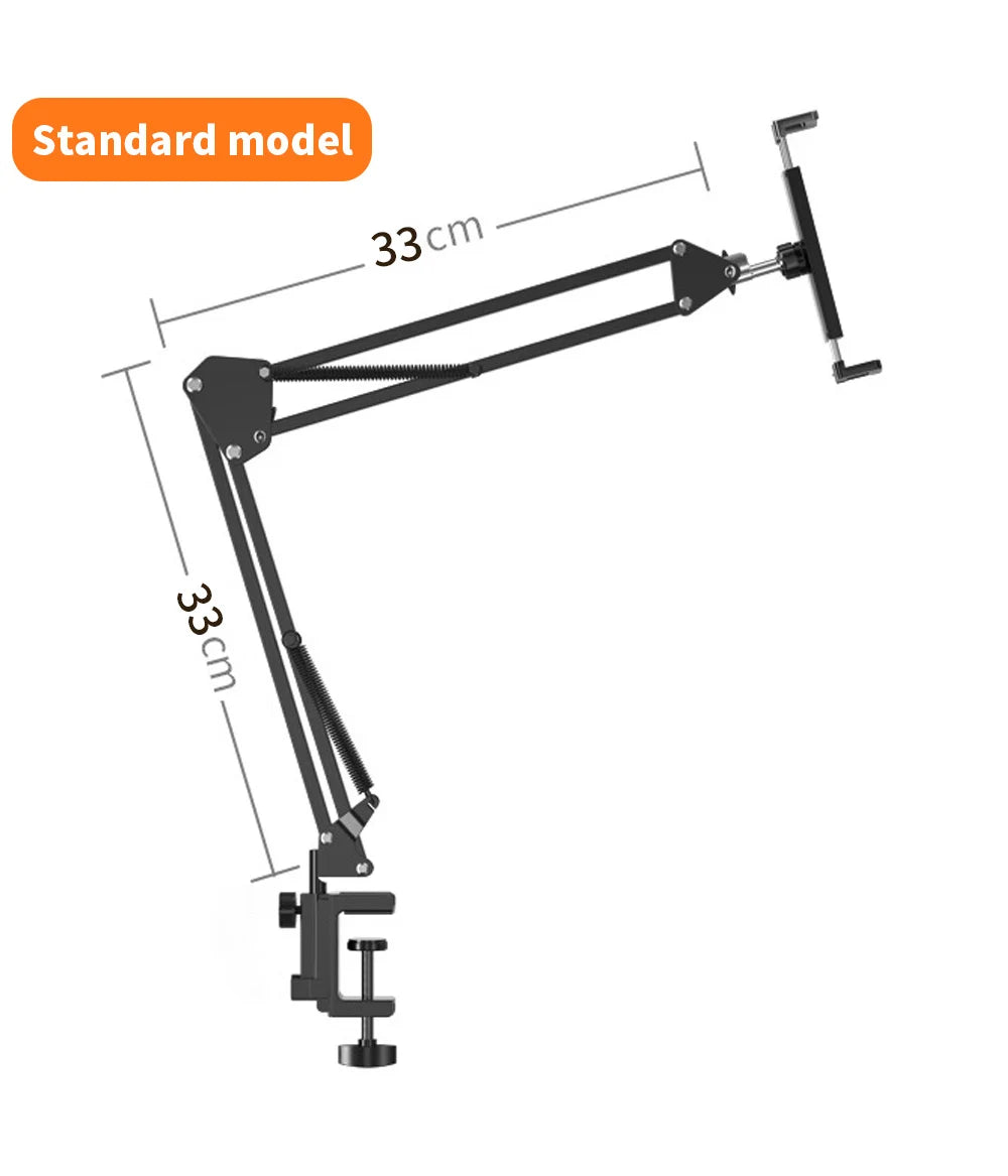 Soporte para tableta para cama con brazo de metal de 90 cm, soporte giratorio de 360° para tableta, soporte para iPad de 4,5 a 11 pulgadas, soporte para tableta y teléfono