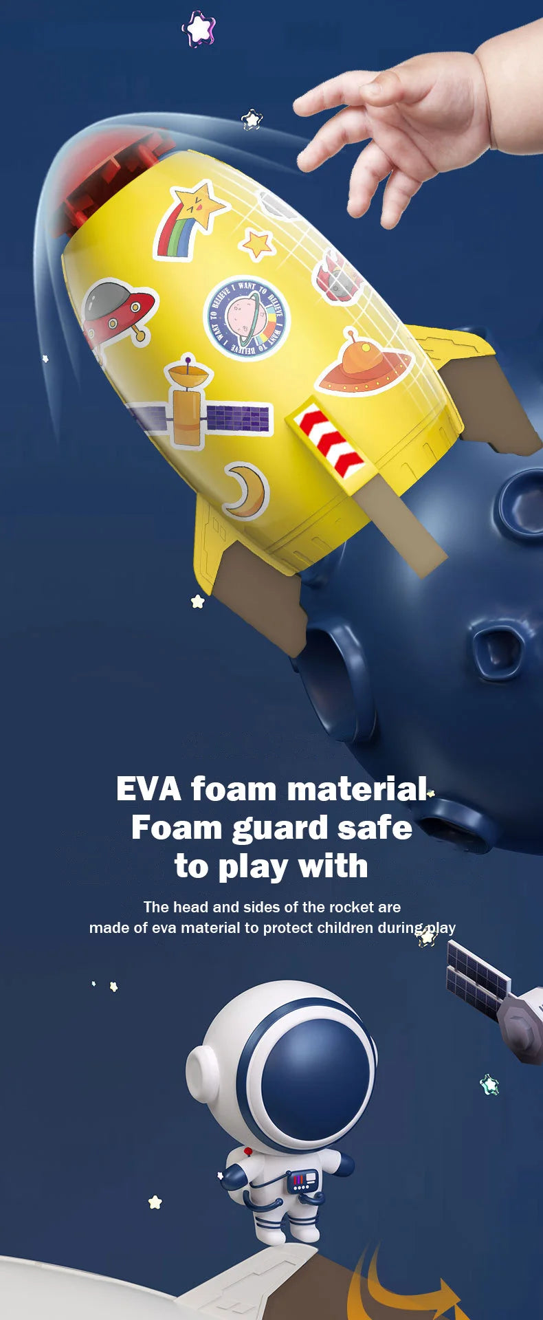 Flying Jet Rocket Fountain Sprinkler Water Toy for Kids 360 Degree Rotating Outdoor Pool Fun