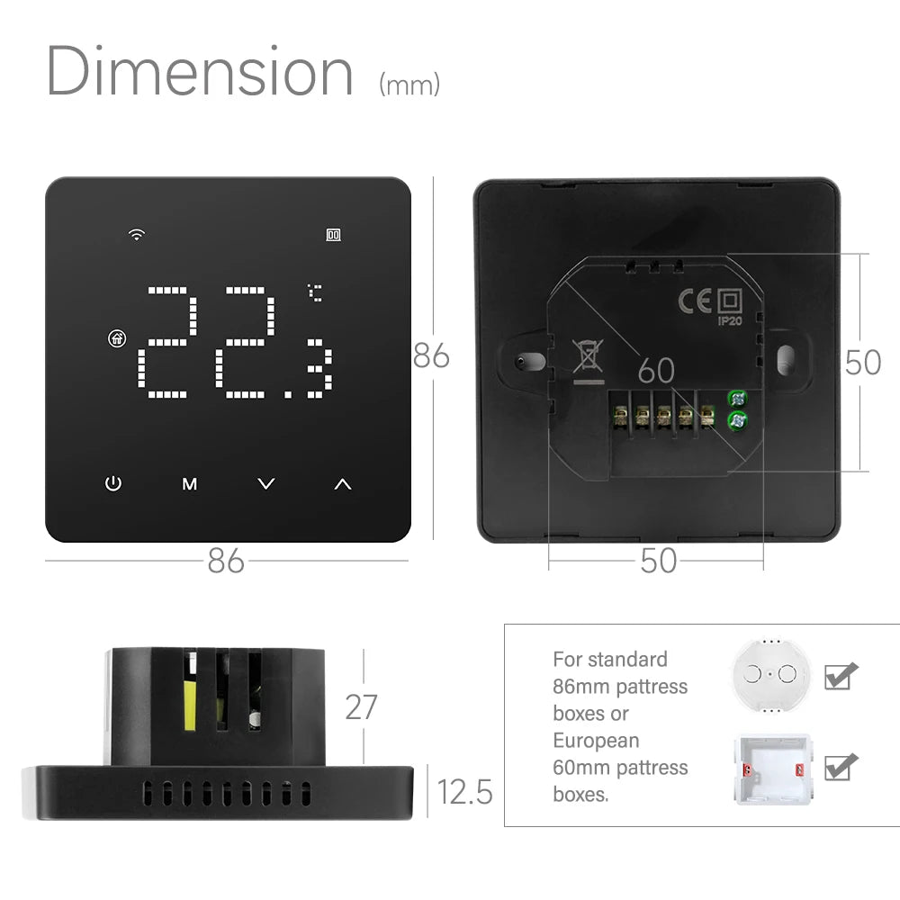 Beok Tuya Wifi Room Thermostat Underfloor Heating System Thermoregulator for Gas Boiler Electric Heating with Alexa Google Home