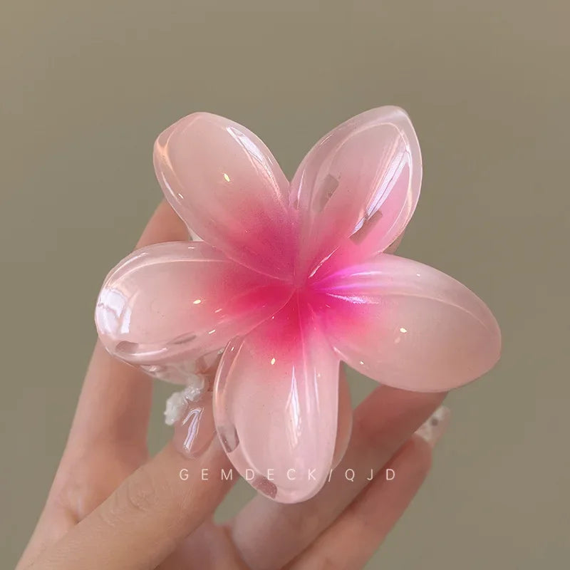 Bohemian Beach Vacation Lily Flower Hair Claw Sweet Hair Clip for Women Floral  Claws Fashion Girl  Accessories Gift