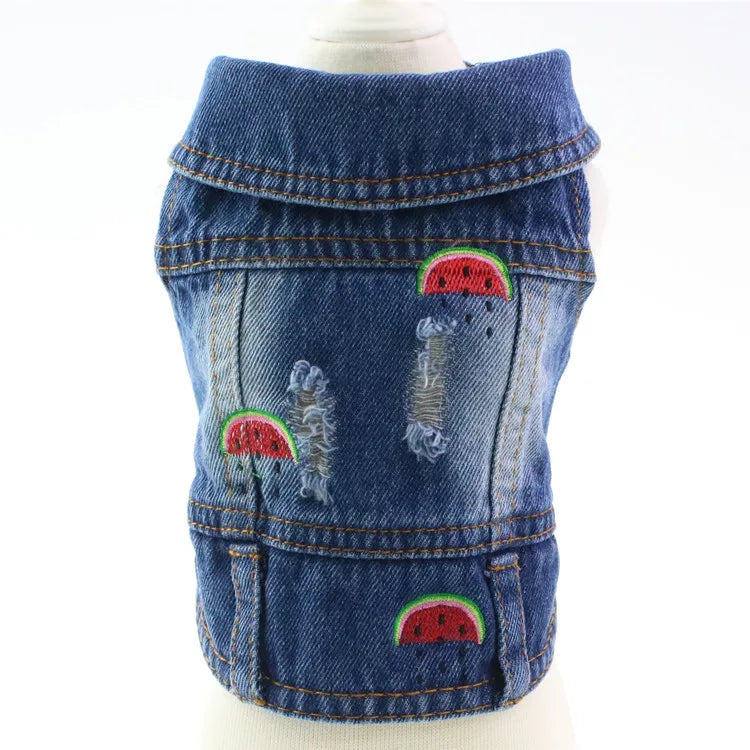 XS-2XL Denim Dog Clothes Cowboy Pet Dog Coat Puppy Clothing For Small Dogs Jeans Jacket Dog Vest Coat Puppy Outfits Cat Clothes