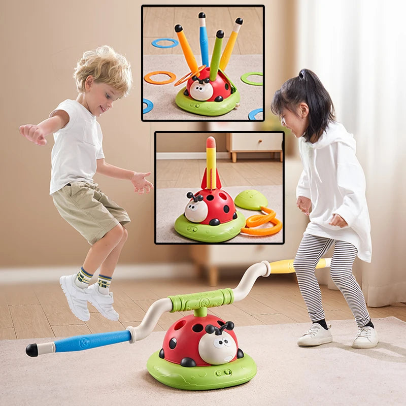 Rocket Launcher Ladybug Jump Game Machine for Kids - 3 Styles Outdoor Toy to Develop Grasping and Movement Skills