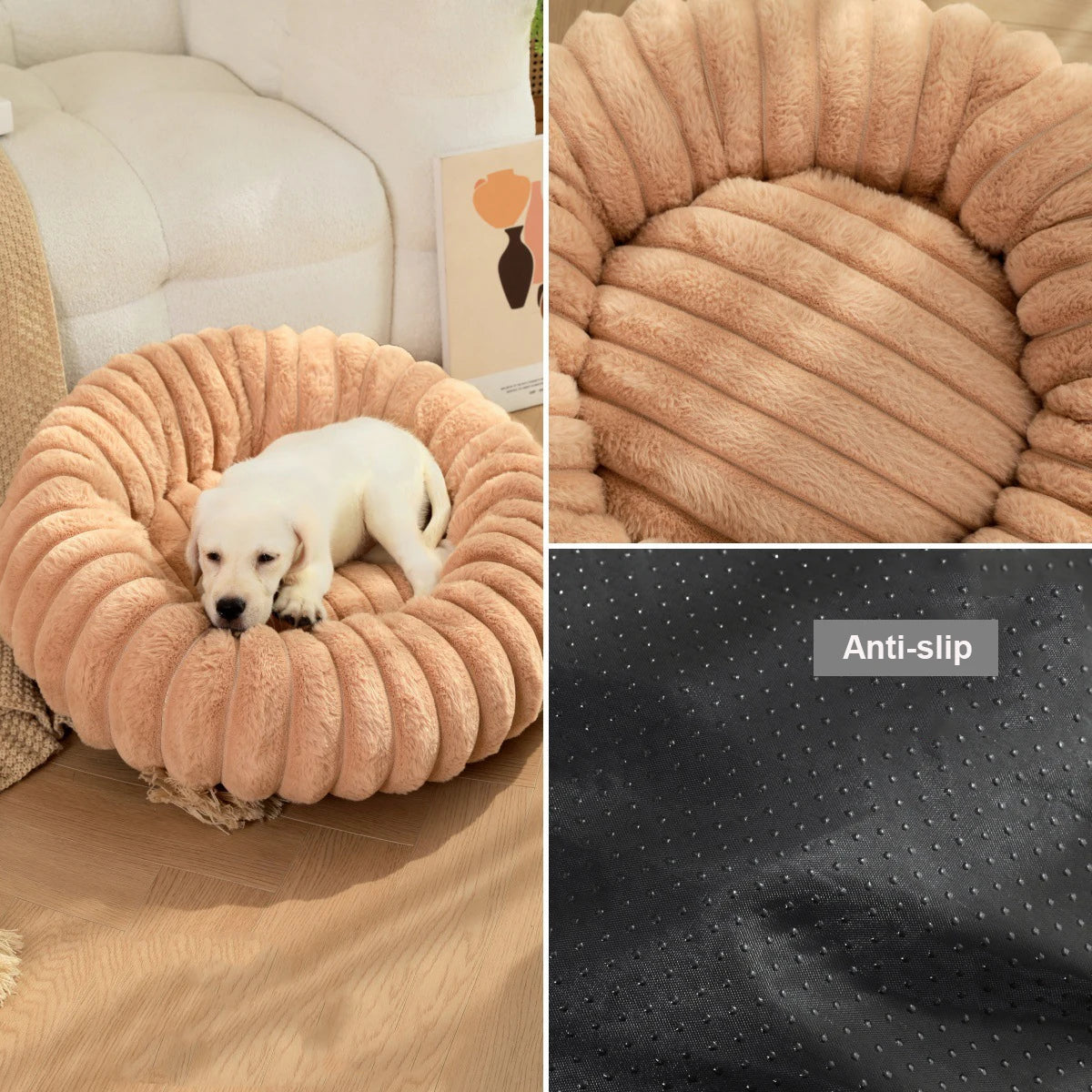 Round Pet Bed for Large Dog,  Winter Warm Cat Sofa Bed Washable Large Dog Bed All Seasons Available