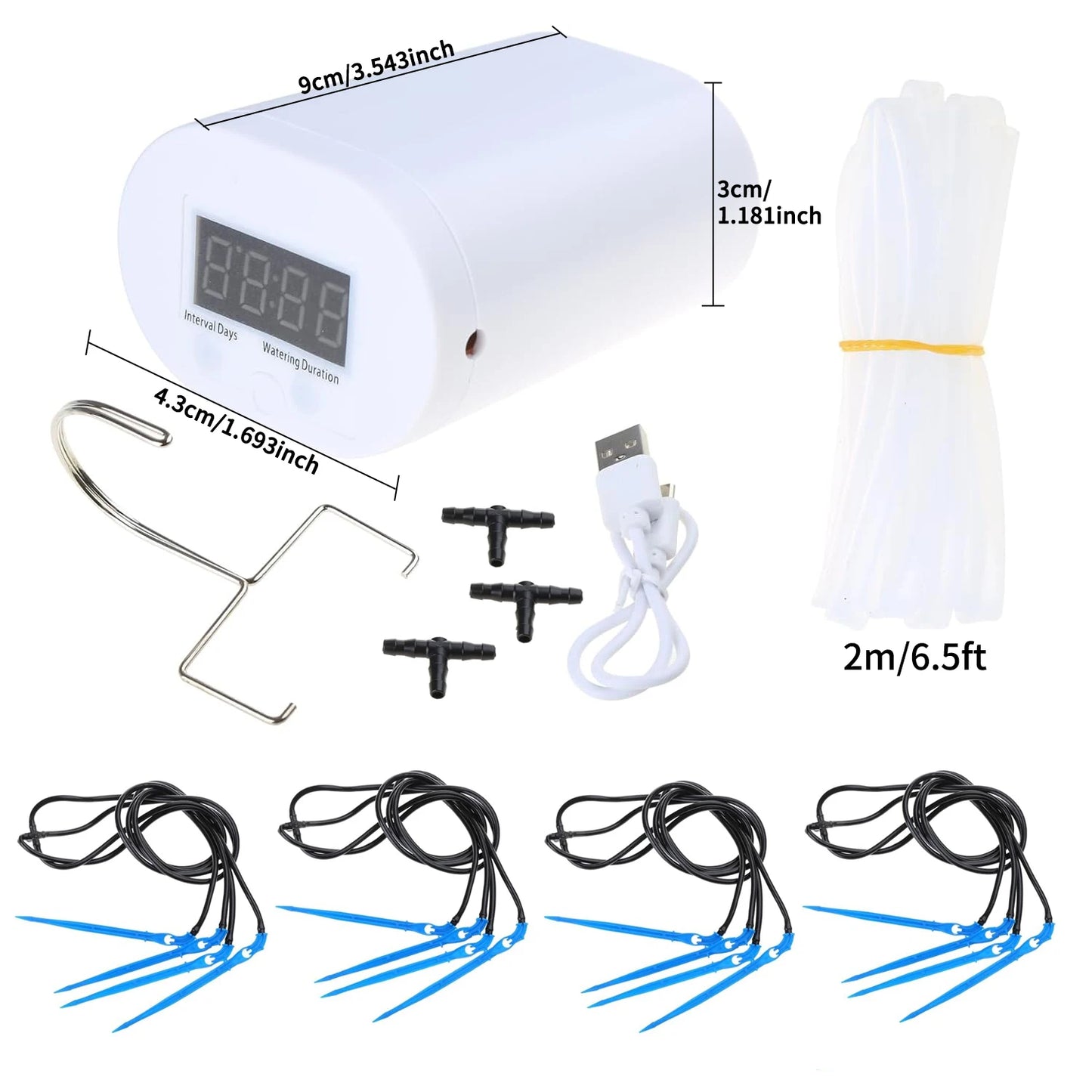 Automatic Plant Watering System with Timer Drip Irrigation Pump for Home Garden 2 to 16 Heads