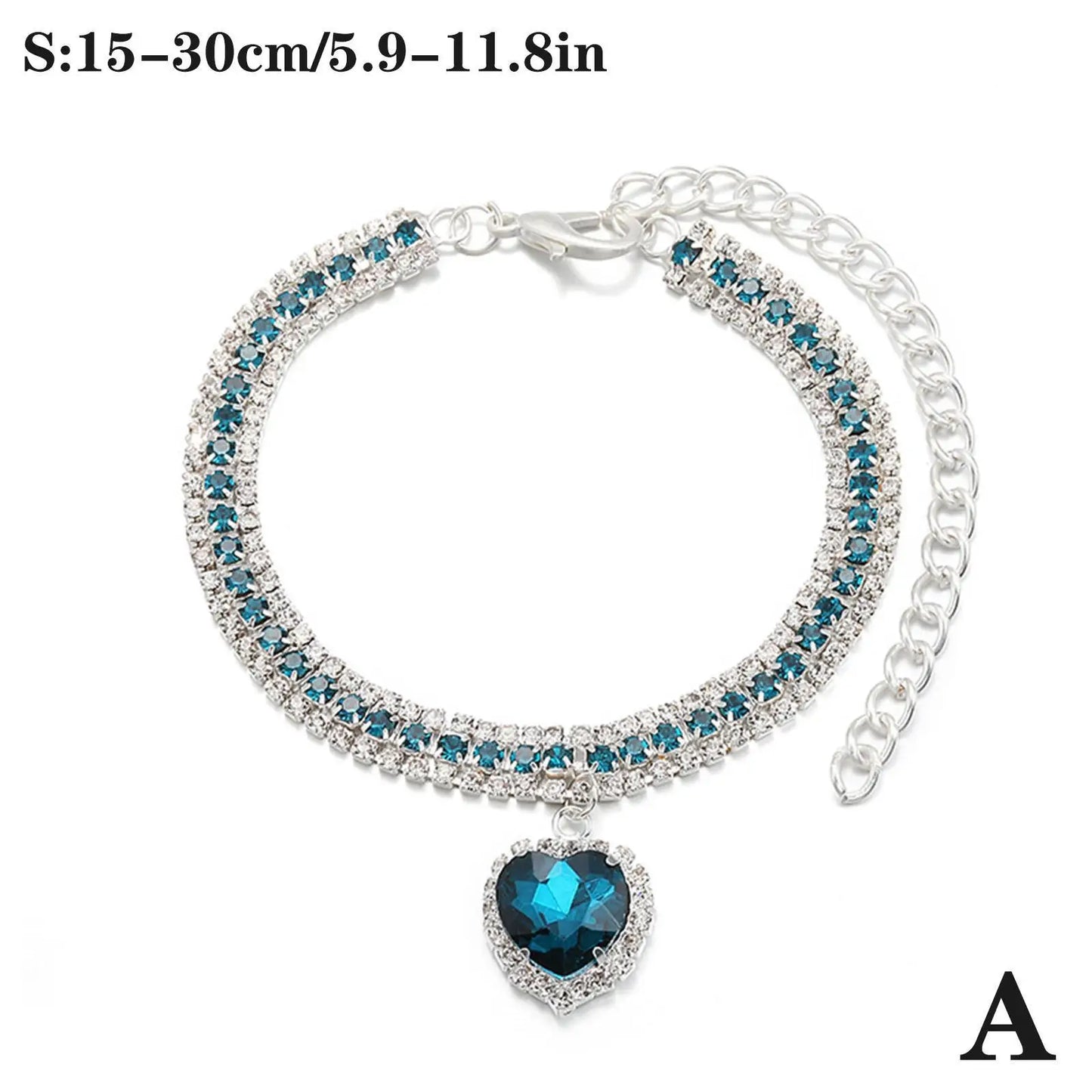 Dog Cat Rhinestone Diamante Collar Necklace Puppy Crystal Bling Pet Accessories For Puppy Kitten Crystal Pendant Diamond Collars