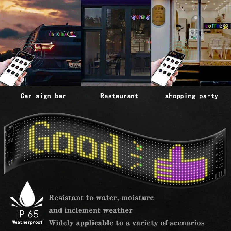 LED AD Display Screen Message Scrolling Sign Board Ultra-thin Soft Flexible Advertising Light for Store Car Display