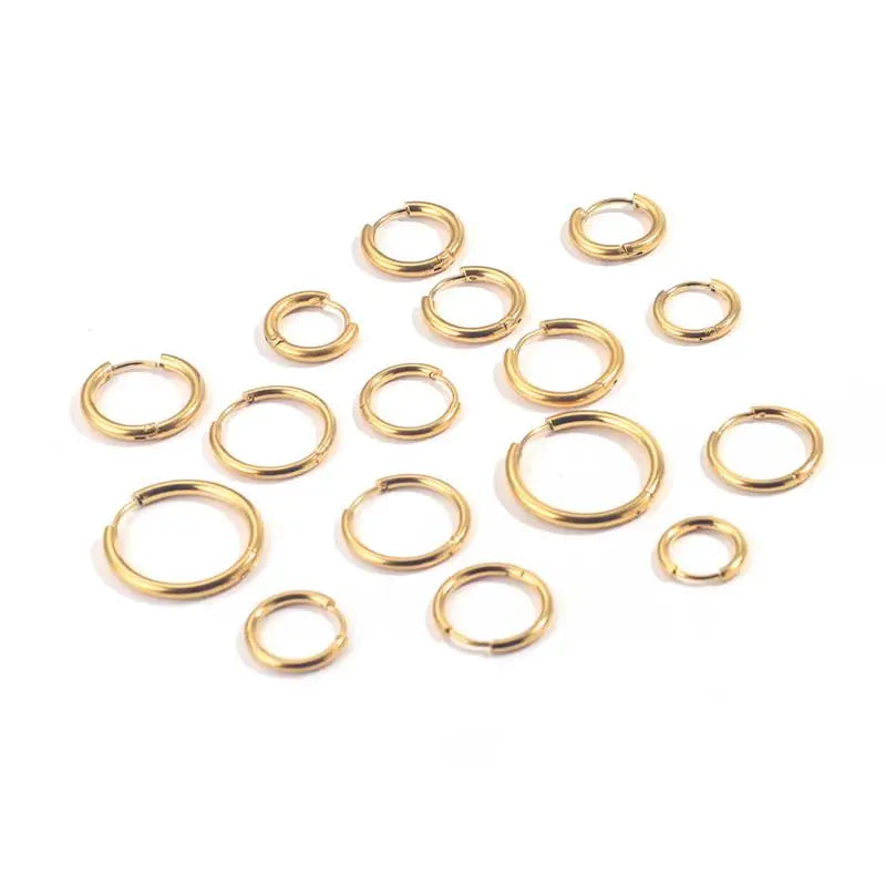 10pcs Stainless Steel Small Hoops Earring Piercing 8-20mm