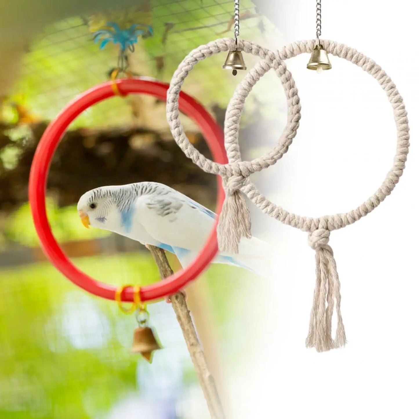 Parrot Climbing Rope Boredom Breaker Nest Swing Parrot Toy Chew Play Toy for Parakeet Canary Cockatoos Cockatiels Pet Supplies