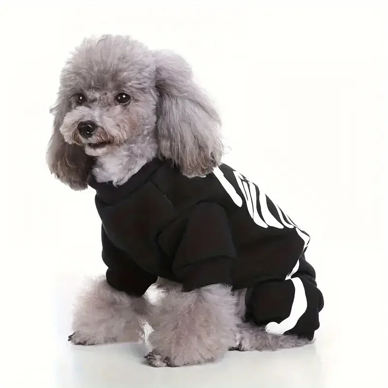 Striped Pet Sweater Outfit - Thick Warm Costume for Puppy Cat, Cozy Indoor & Winter Walking Gear