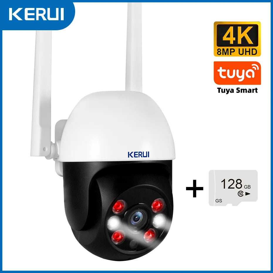 KERUI 4K PTZ WiFi IP Wireless Camera with Dual Lens 10MP 5K Video Surveillance for Outdoor Home Security
