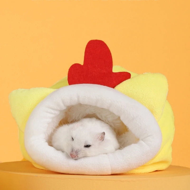Hamster Nest Winter Warm Small Pet Cage Sleep Bed for Guinea Pigs Hedgehog Cage Accessories 4XFE