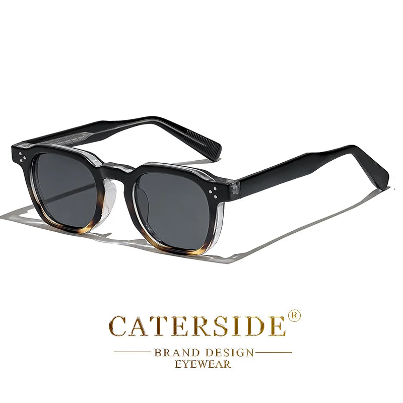 CATERSIDE Retro Punk Small Frame Sunglasses for Men and Women