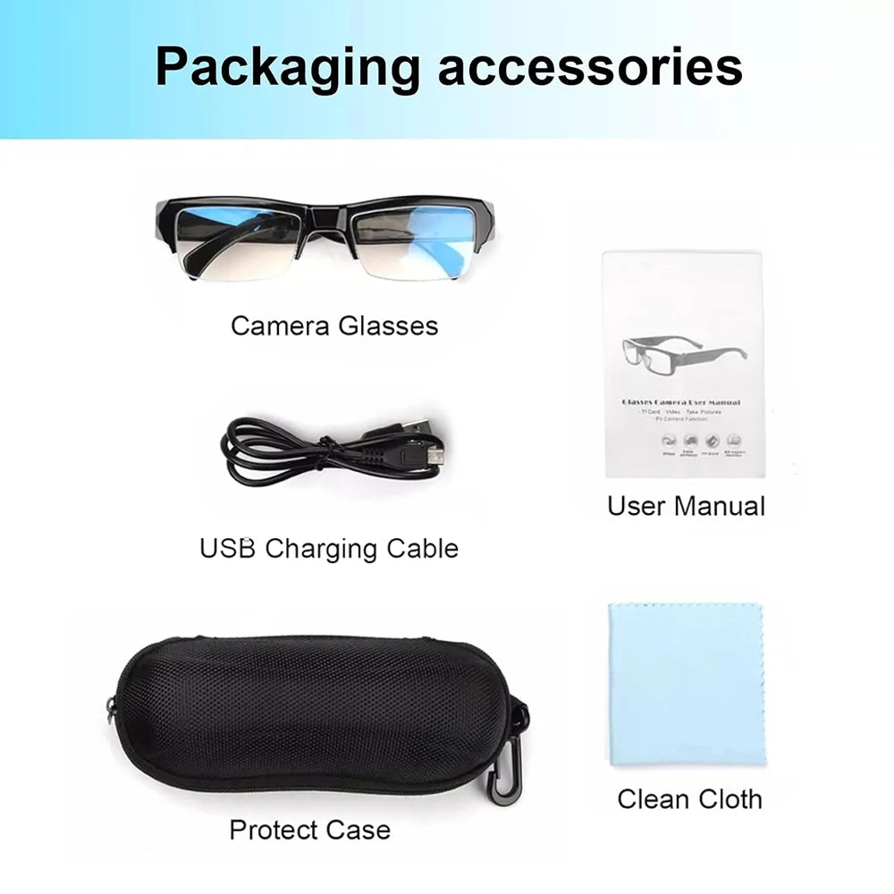 1080P HD Mini Camera Glasses DVR Glasses Camera Sports Video Glasses Outdoor Glasses Camera Conference Process, Driving, etc.