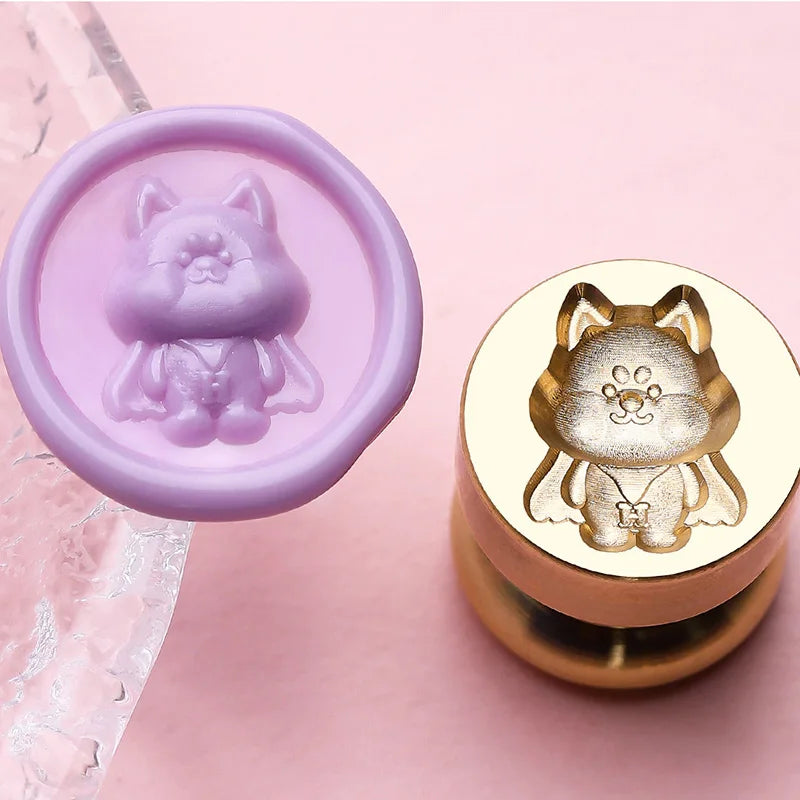 Mini Wax Seal Stamp Cute Animal Head for DIY Craft Invitations