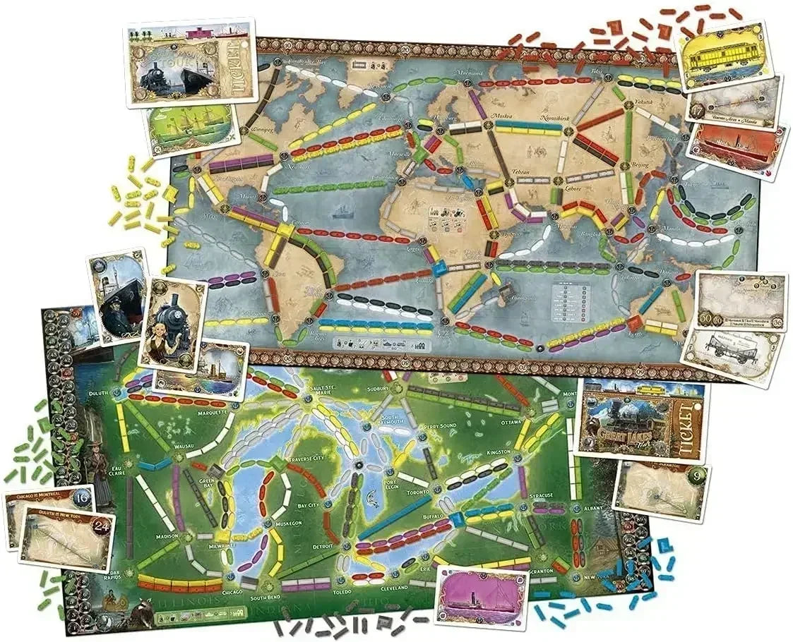 Ticket to Ride Rails and Sails Board Game Family Multiplayer Adventure Strategy Game for Friends and Parties