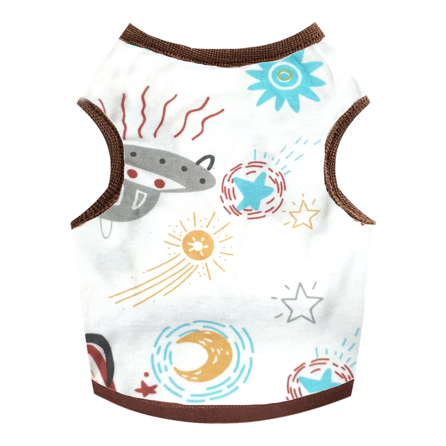 Summer Dog Vest Cute Cartoon Print Breathable Thin T-Shirt for Small Medium Dog Fashion Chihuahua Yorkshire Vest Pet Clothes