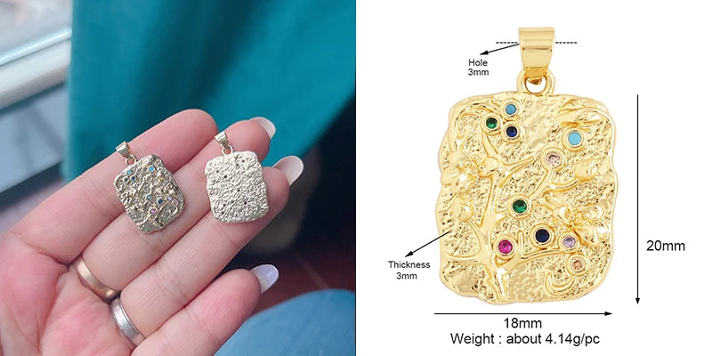 Sweet Colorful Sun Rose Flower Charm Pendant 18K Gold Necklace