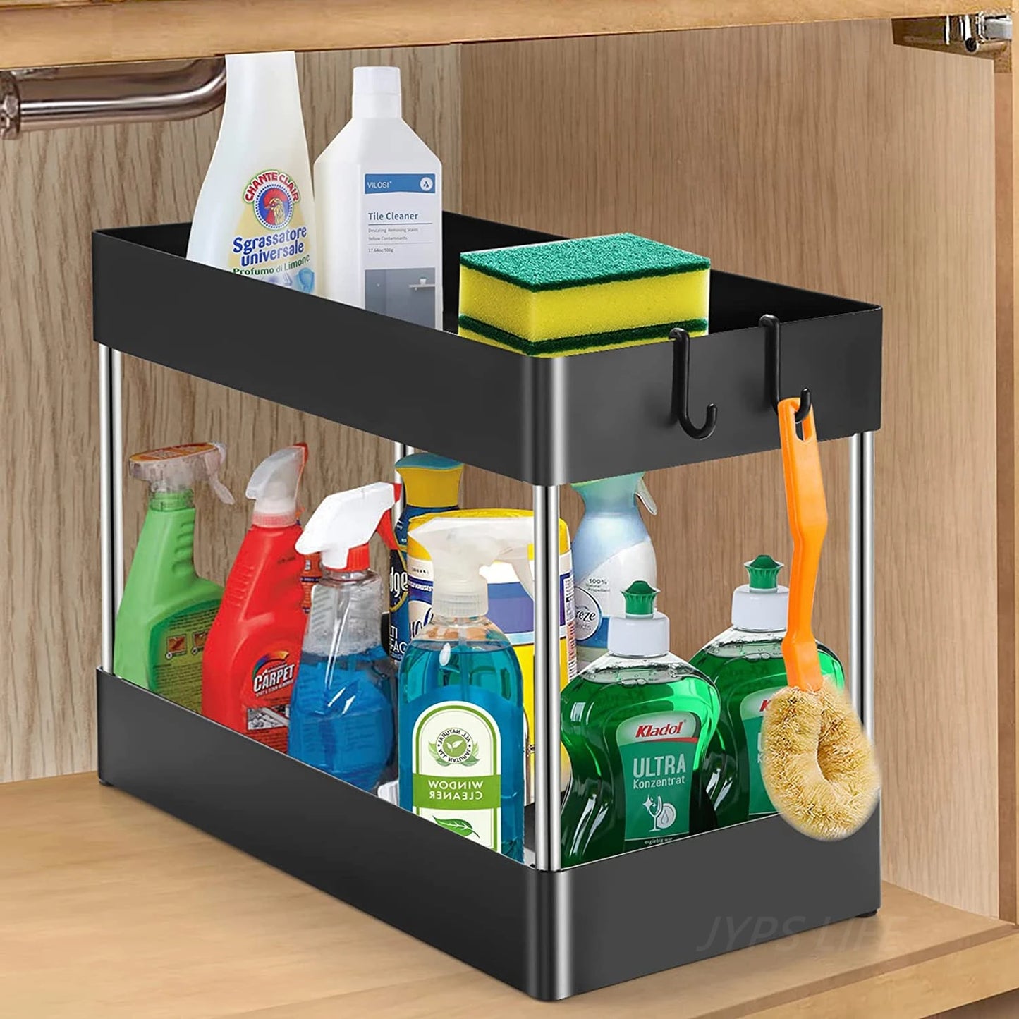 1/2 Pcs Under Sink Storage Organizer 2 Tier Drawer Rack