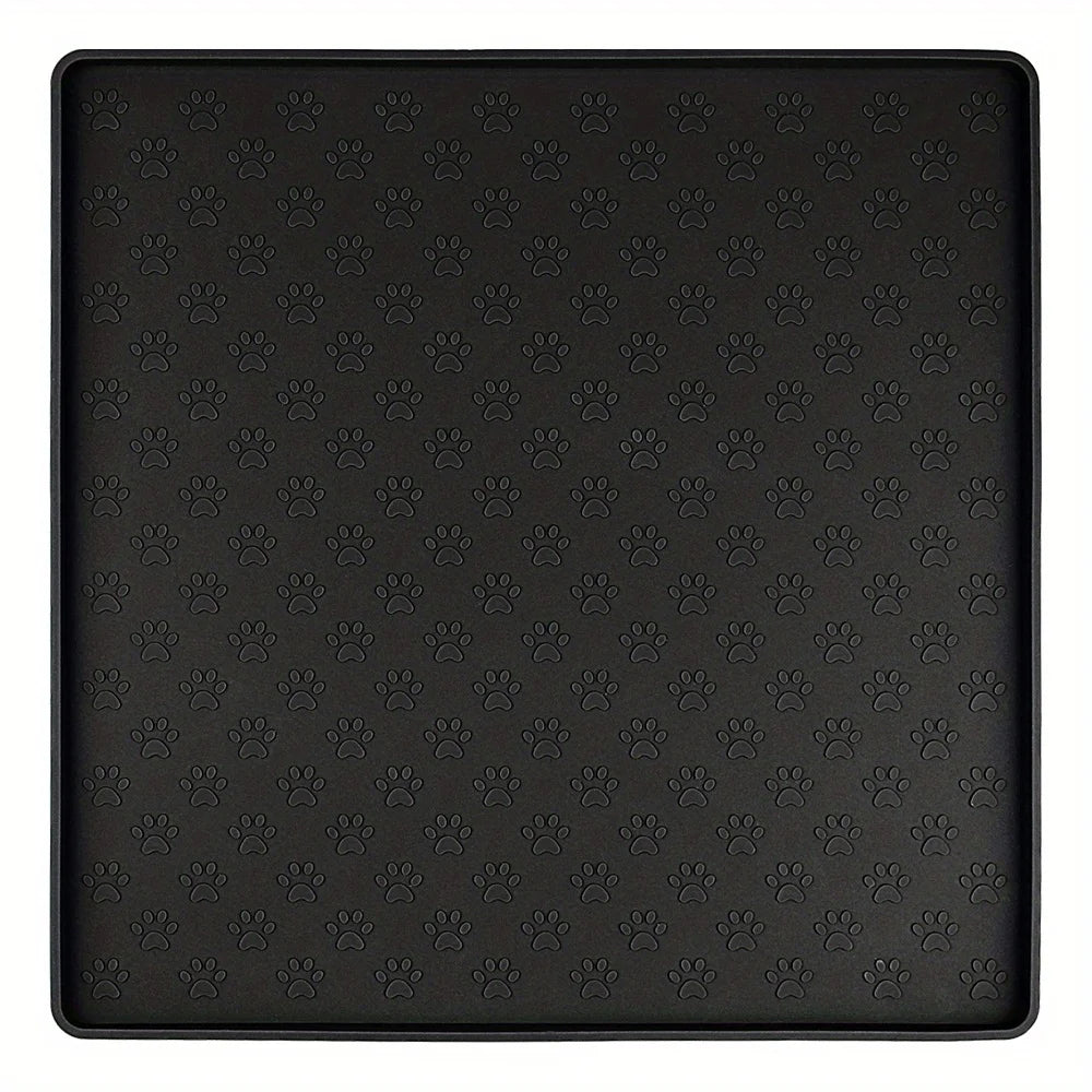 Pet Placemat  Non Slip, Paw Print Design Keeps Floors Spotless  Pets Content, Easy Clean Silicone mat