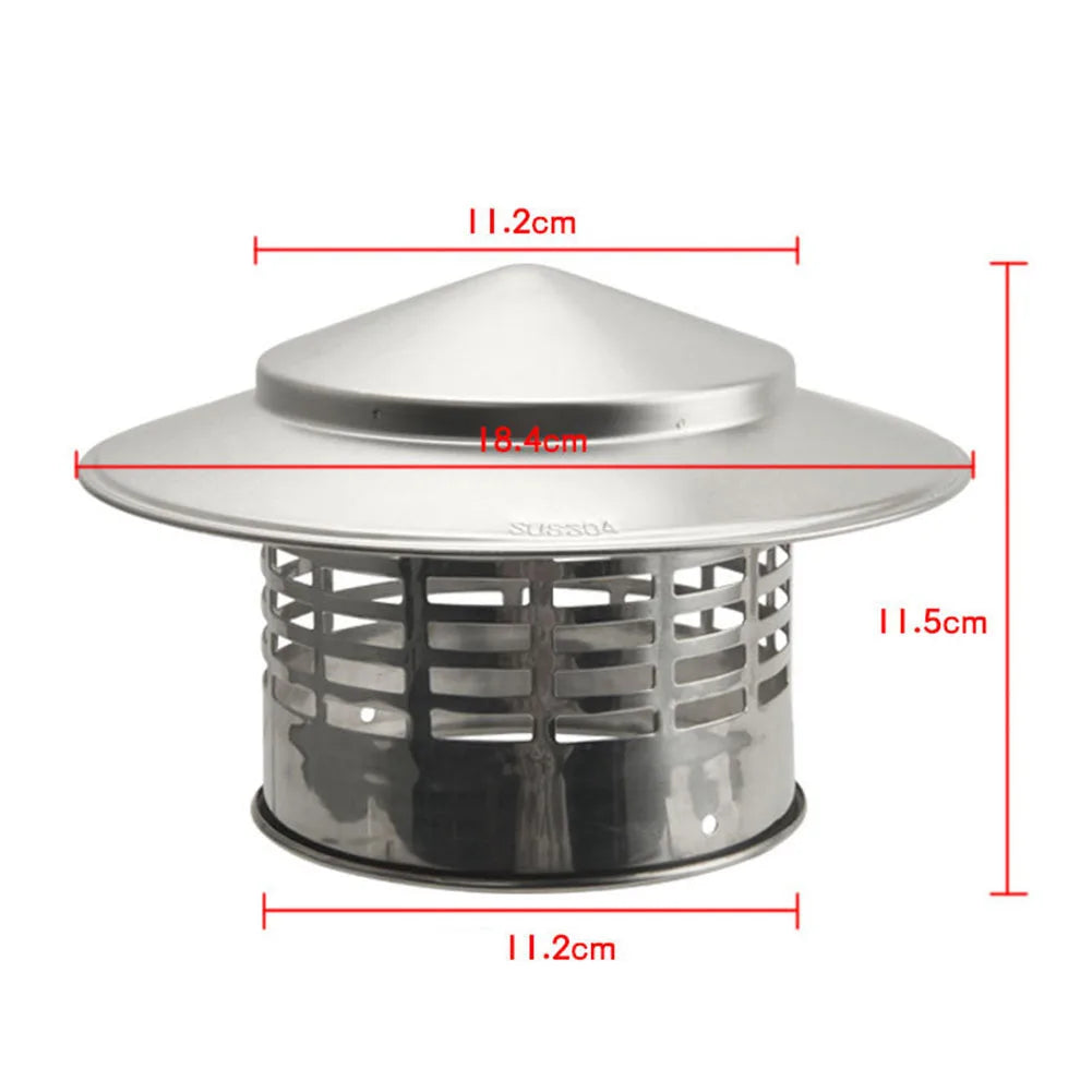 110/160mm Stainles Steel Chimney Cap Exterior Wall Air Outlet Roof Pipe Exhaust Hood For Ventilation Ducts Chimneys Exhaust Hood