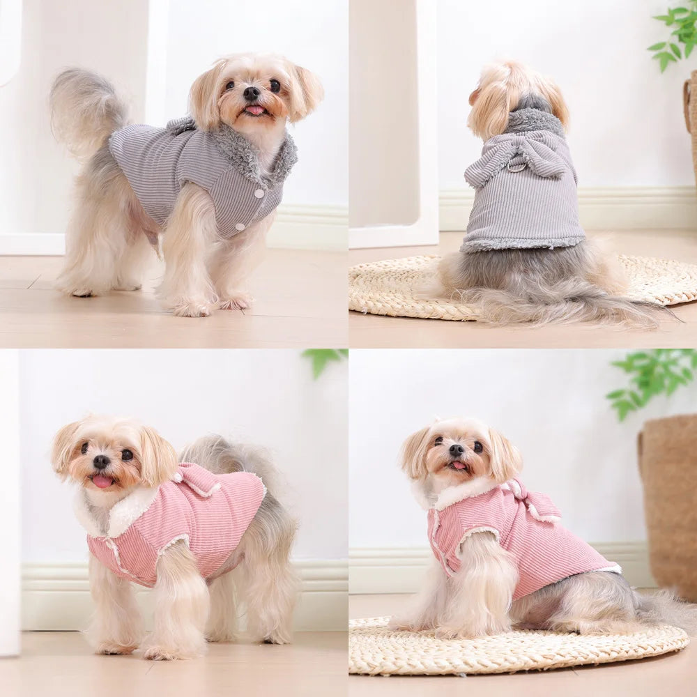 Winter Dog Costume Pet Dog Coat Vest Warm Windproof Puppy Clothing D-ring For Small Medium Dogs Cats Kitten Jacket Pug Clothing