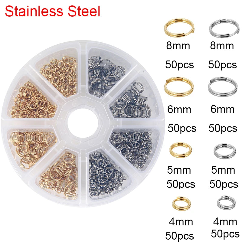 Jewelry Making Kit Set Box Stainless Steel Findings for Bracelets and Necklaces