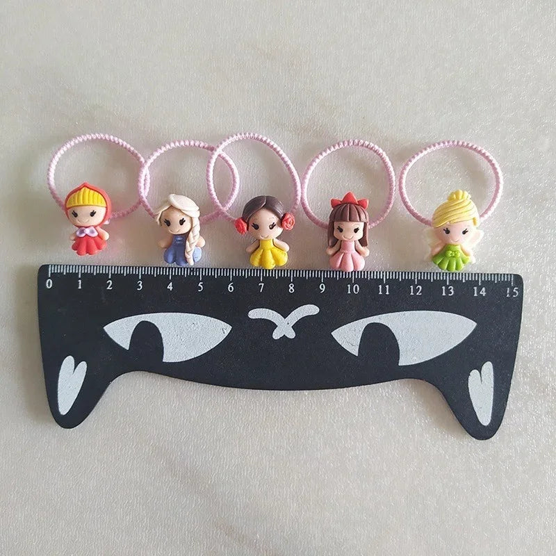 2PCS Cute Cartoon Princess Headwear Kids Elastic Hair Bands Children Hair Ties Ropes Girls Accessories Baby