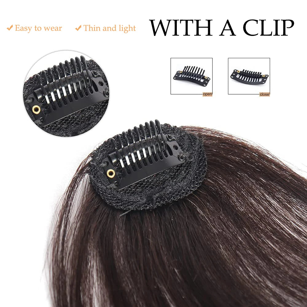 Synthetic Air Bangs Natural Short Brown Black Fake Hair Fringe Extension 1 Clip In Hairpieces Accessories For Women Girl