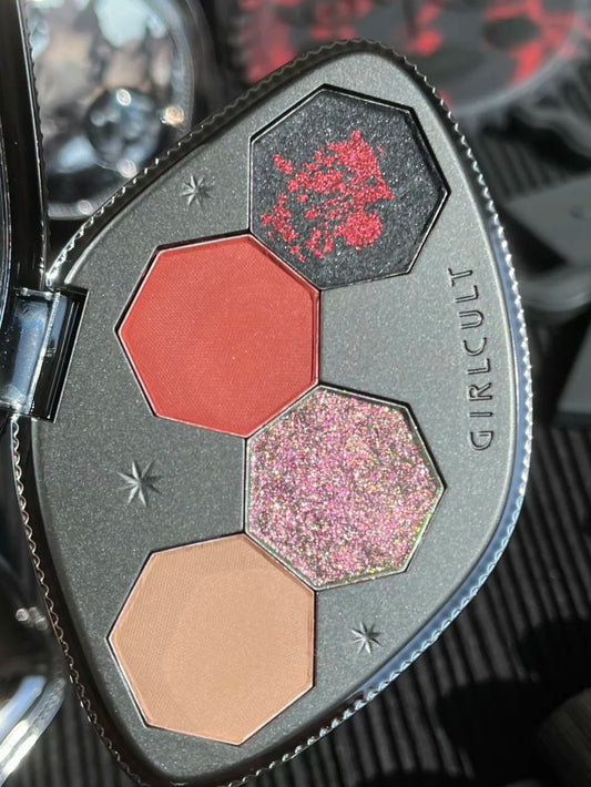 Girlcult Vegan 4 Color Eyeshadow Palette Shimmer Matte Chameleon Makeup for Halloween and Everyday Looks