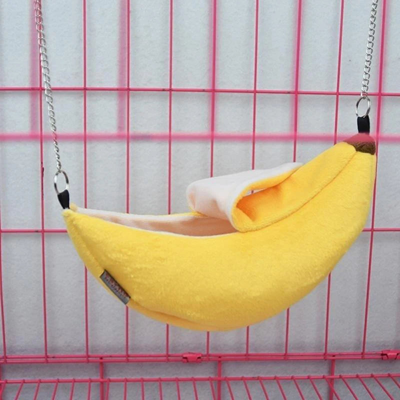 Banana Hamster Bed Soft Hammock Small Animal Warm Bed House Cage Nest Hamster Accessory for House Hamster Small Bird Pet