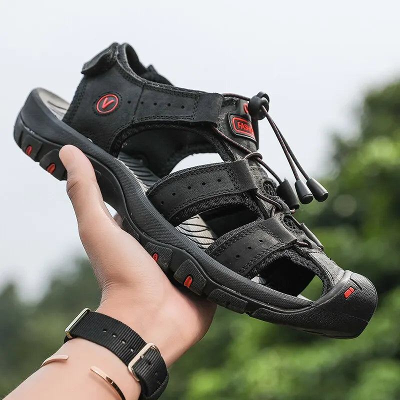 Genuine Leather Men Sandals Summer Men's Shoes Outdoor Water Shoes Leather Sandals For Men