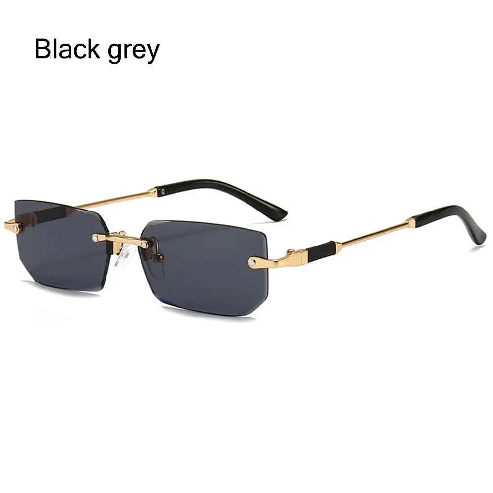 Rimless Sunglasses for Women & Men, UV400 Retro Frameless Shades
